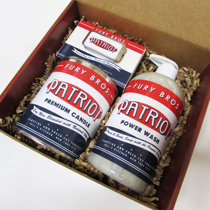 Patriot Premium Gift Box – Candle, Power Wash, Body Bar & TAG by Fury Bros.