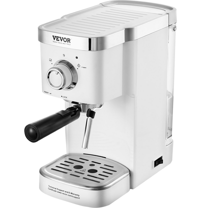 VEVOR 15-Bar Espresso Coffee Machine | Semi-Automatic Espresso Maker with Milk Frother Steam Wand