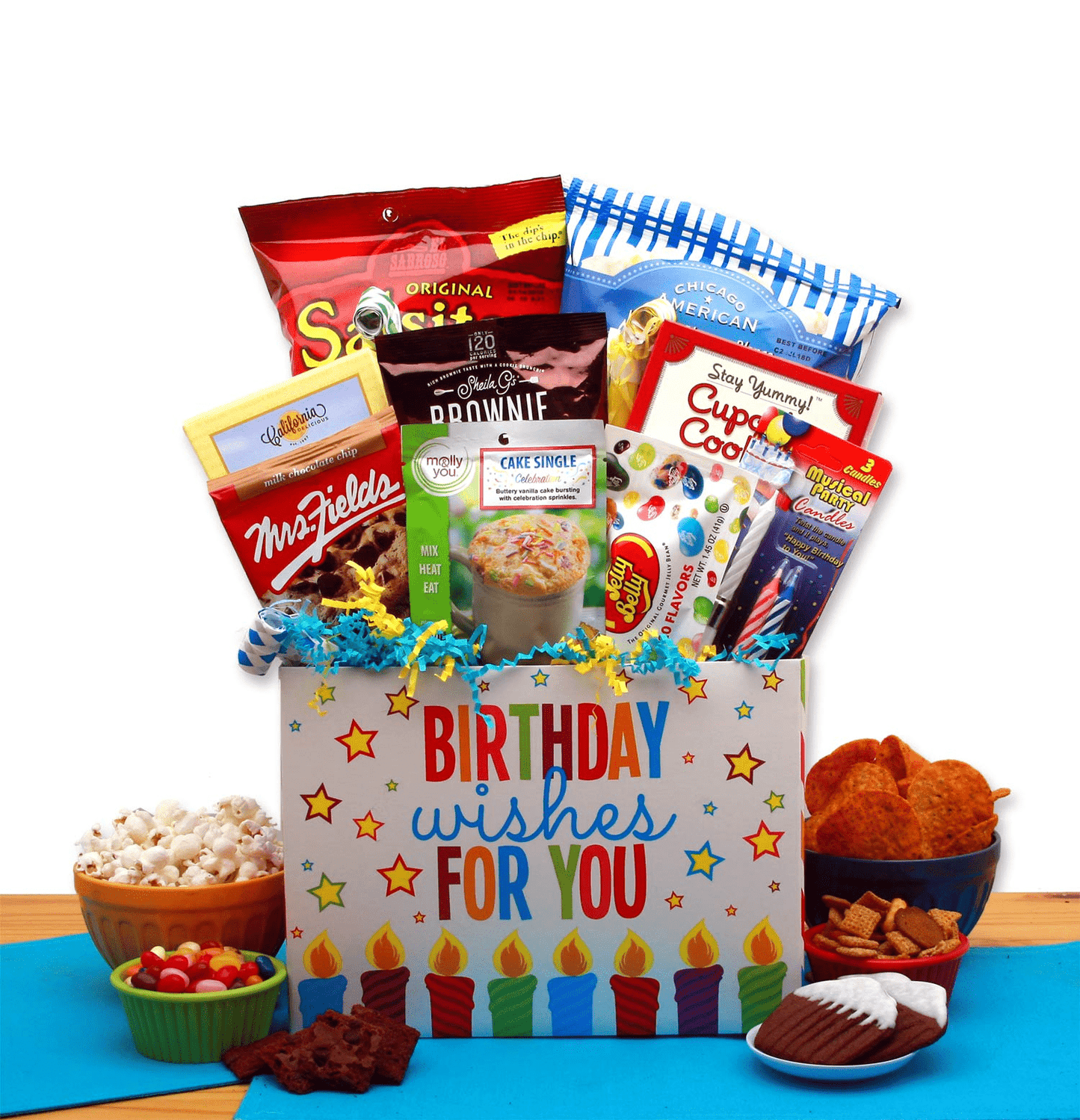 Birthday Celebration Gift Box - Surprise Birthday Gift Basket with Mini Cake, Treats & Festive Accessories