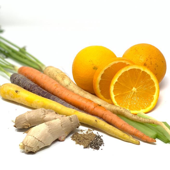 Boost Energy Brightening Exfoliating Mask - Carrot & Ginger Smoothie for Skin.