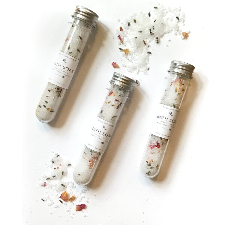 Soothe + Relax Bath Soak Shooter | Luxurious Bath Salt Blend with Essential Oils & Flowers