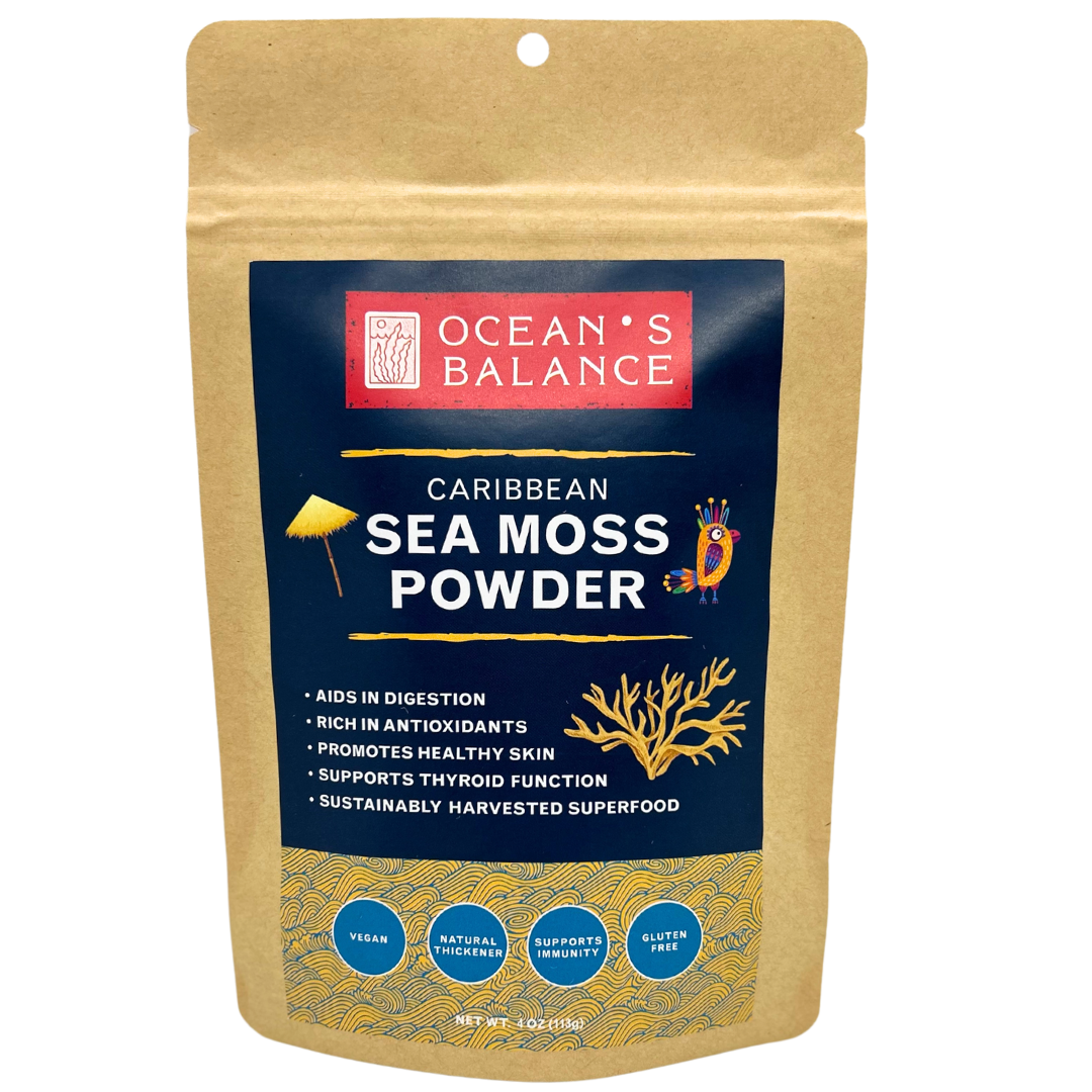 Wildcrafted Caribbean Sea Moss Powder – Natural Thyroid Support, Energy Boost, and Digestive Aid – Vegan, Paleo, Gluten-Free, 4 oz.