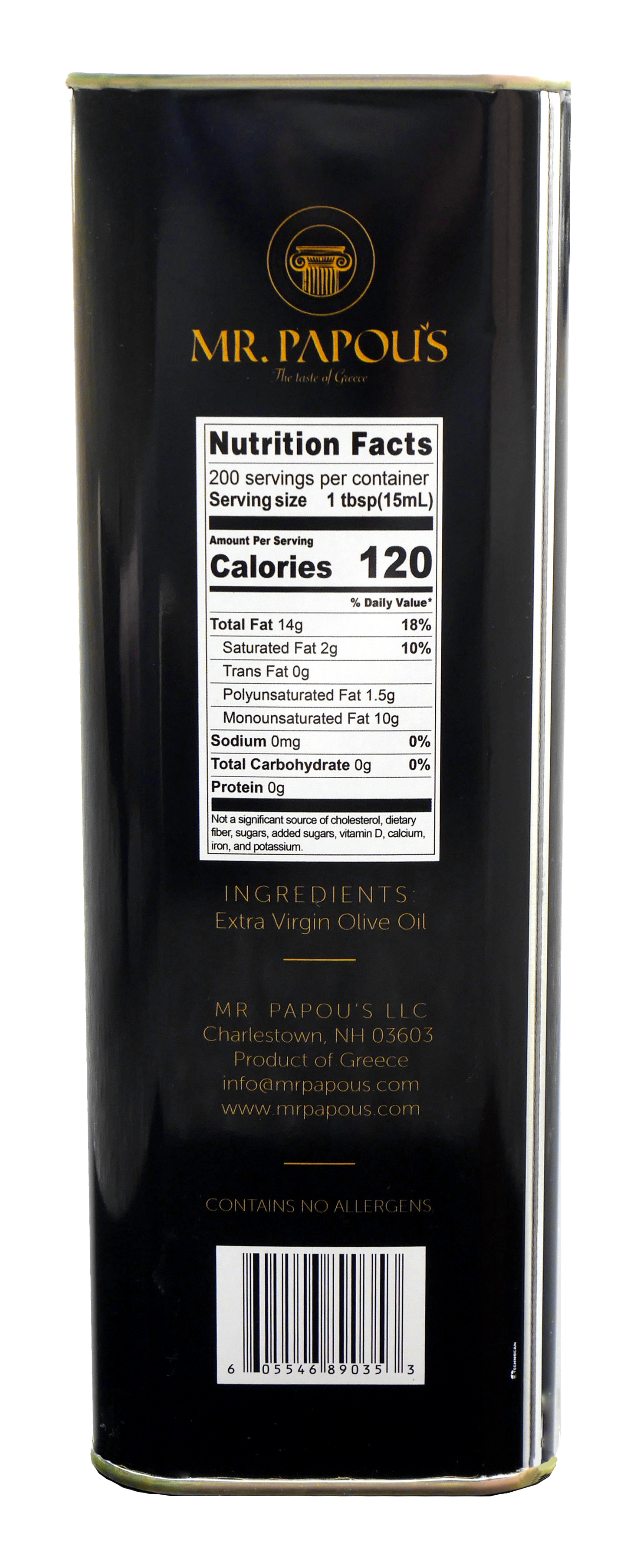 Mr. Papou's | Premium Greek Extra Virgin Olive Oil – First Cold Pressed Koroneiki Olives