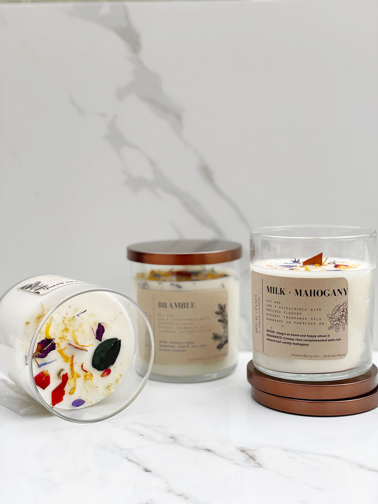 Bramble - Clean Burning Candle with Fir, Pine, Clove & Orang