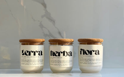 Mood-Boosting Botanical Candle Set (Terra, Herba, Flora).