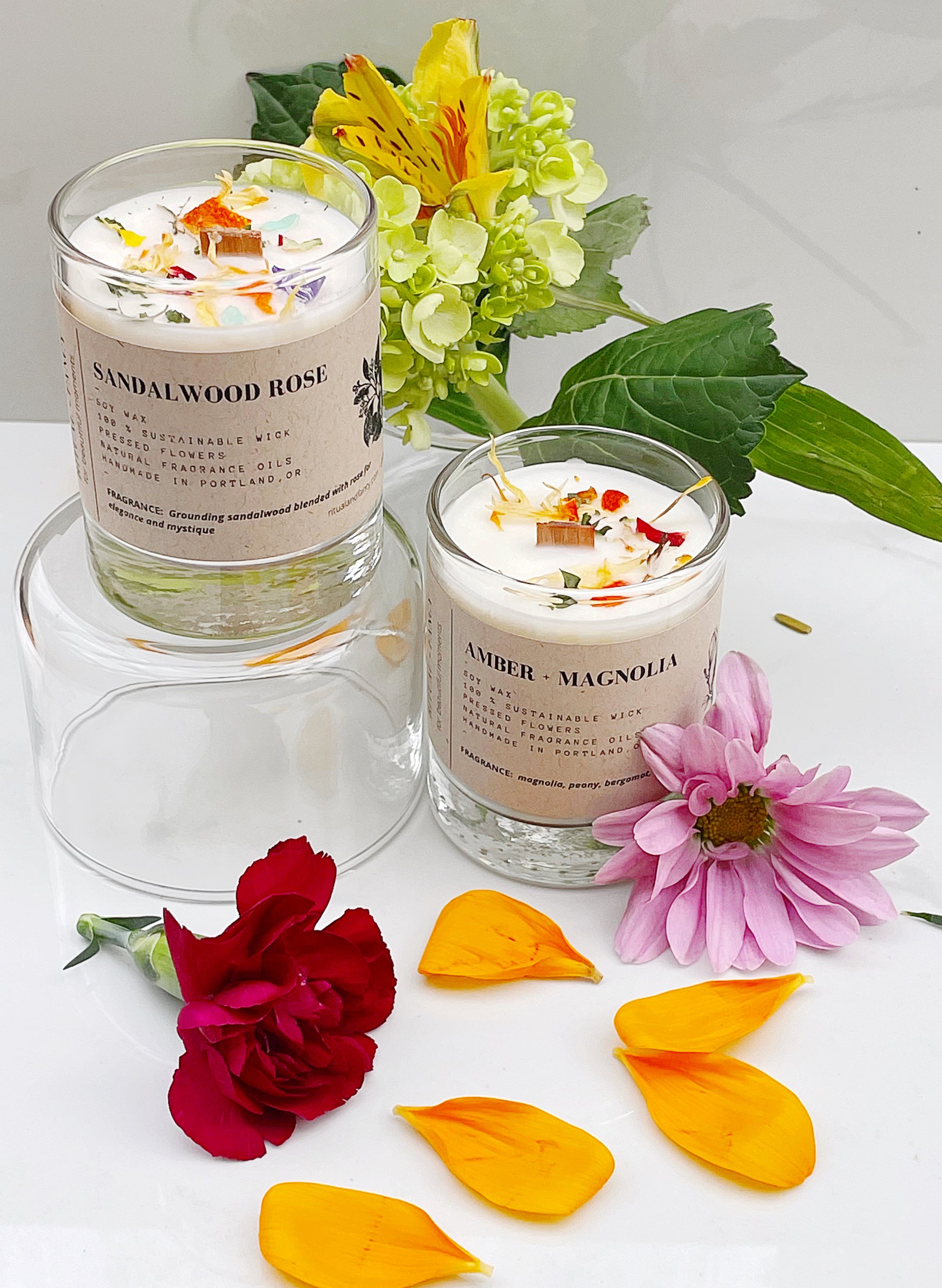 Amber Magnolia (Clean Burning Candle) - MAGNOLIA, PEONY, AMBER.