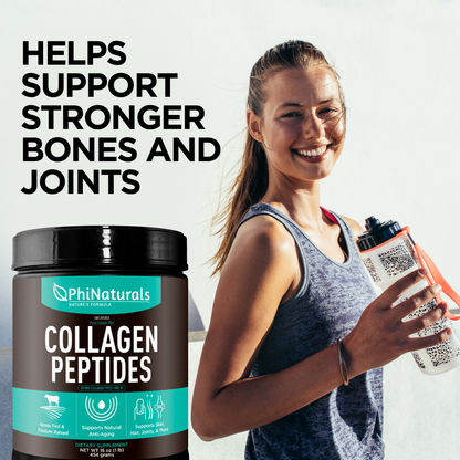 Hydrolyzed Collagen Peptides Powder – Enhanced Formula | 45 Servings | 10g Grass-Fed Collagen Per Scoop for Skin, Joint, and Hair Health