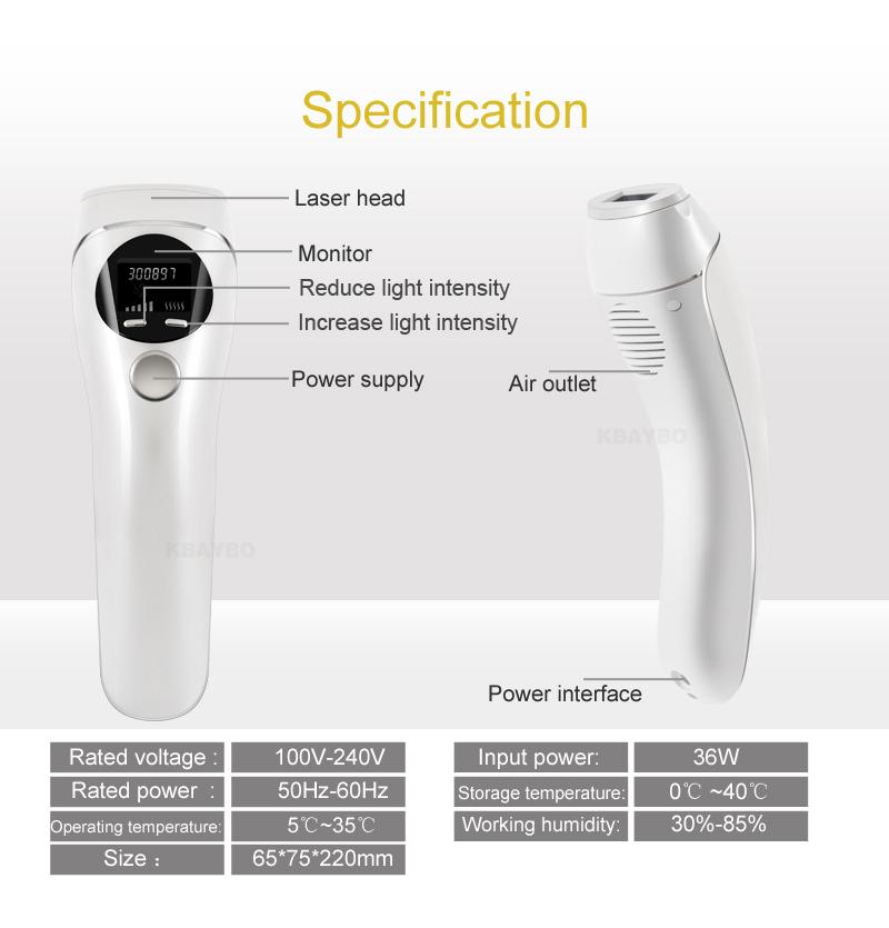 IPL Laser Hair Removal Device – 3-in-1 Permanent Hair Reduction with LCD Display.